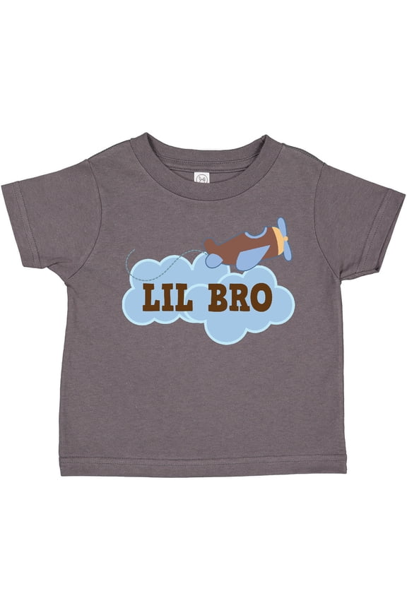 Lil Bro Airplane Boys Pilot Brother Boys Toddler T-Shirt