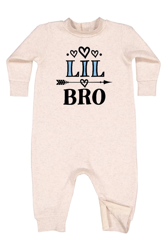 Lil Bro Announcement Boys Brother Baby Fleece Romper