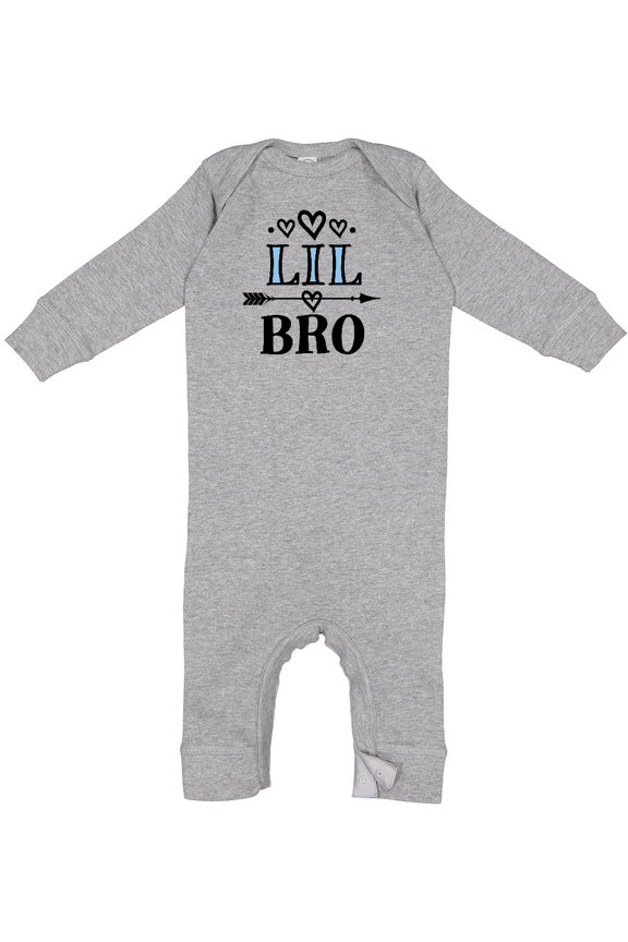 Lil Bro Announcement Boys Brother Baby Romper Coveralls