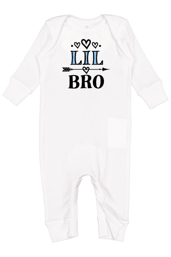 Lil Bro Announcement Boys Brother Baby Romper Coveralls