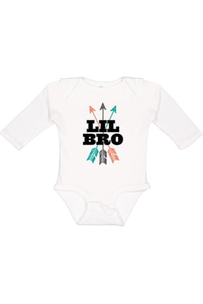 Lil Bro Boys Native Arrow Brother Boys Long Sleeve Baby Bodysuit
