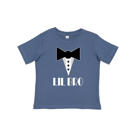 Inktastic Lil Bro Little Brother Mock Tuxedo Tux Boys Baby T-Shirt