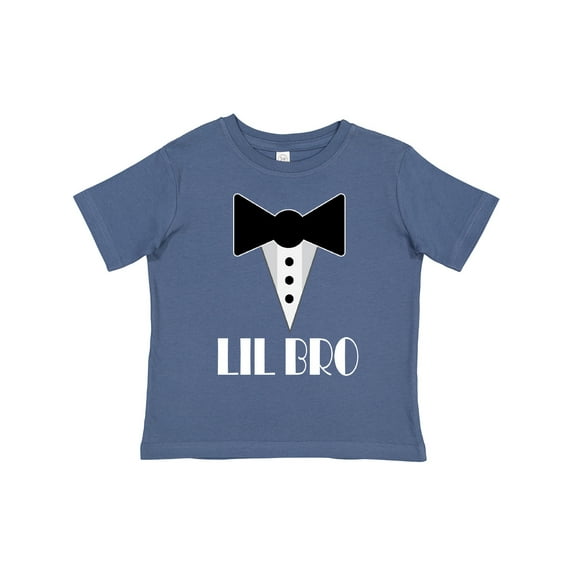 Inktastic Lil Bro Little Brother Mock Tuxedo Tux Boys Toddler T-Shirt