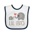 thumbnail image 1 of Inktastic Lil Bro Matching Elephant Boys Baby Bib, 1 of 4