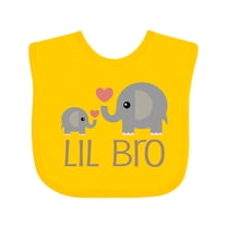 Inktastic Lil Bro Matching Elephant Boys Baby Bib