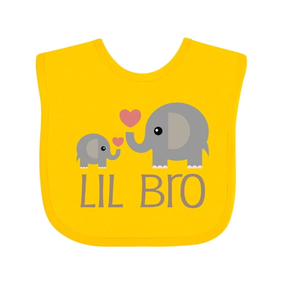 Inktastic Lil Bro Matching Elephant Boys Baby Bib