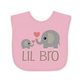 thumbnail image 1 of Inktastic Lil Bro Matching Elephant Boys Baby Bib, 1 of 4
