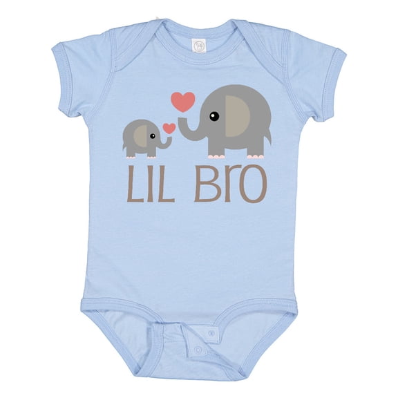 Inktastic Lil Bro Matching Elephant Boys Baby Bodysuit