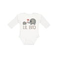 thumbnail image 1 of Inktastic Lil Bro Matching Elephant Boys Long Sleeve Baby Bodysuit, 1 of 5