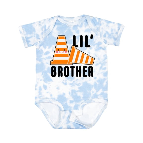 Inktastic Lil Brother with Construction Cones Boys Baby Bodysuit