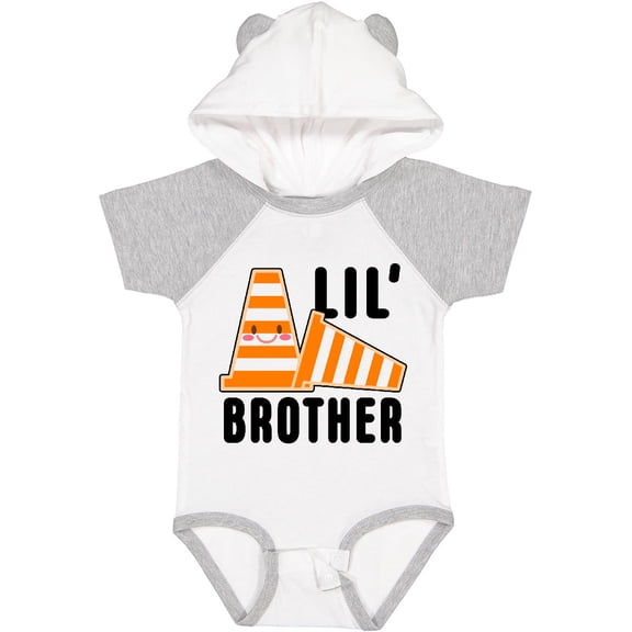 Inktastic Lil Brother with Construction Cones Boys Baby Bodysuit