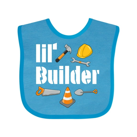 Inktastic Lil Builder- Future Construction Worker Boys or Girls Baby Bib