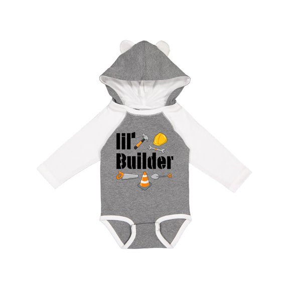 Inktastic Lil Builder Future Construction Worker Boys or Girls Long Sleeve Baby Bodysuit