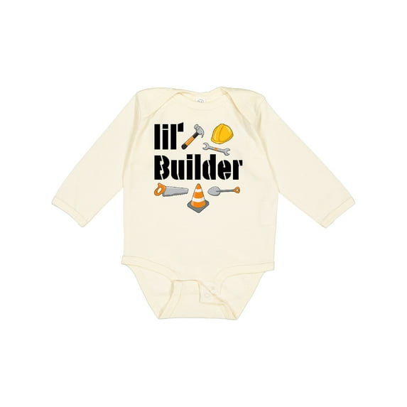 Inktastic Lil Builder Future Construction Worker Boys or Girls Long Sleeve Baby Bodysuit