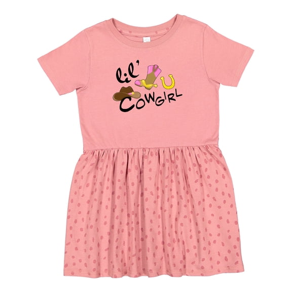 Inktastic Lil' Cowgirl Girls Toddler Dress