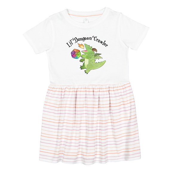 Inktastic Lil' Dungeon Crawler Cute Dragon Girls Toddler Dress