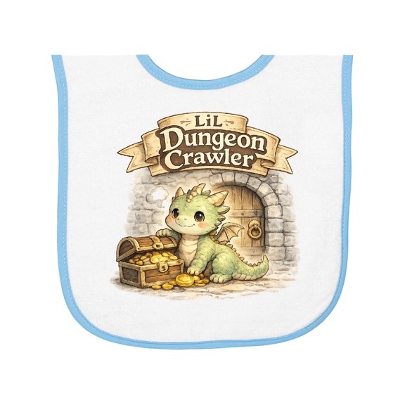 Inktastic Lil Dungeon Dragon Baby Terry Cloth Bib