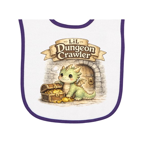 Inktastic Lil Dungeon Dragon Baby Terry Cloth Bib