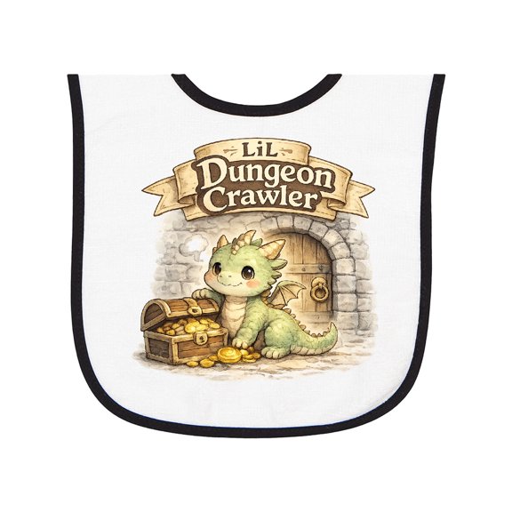 Inktastic Lil Dungeon Dragon Baby Terry Cloth Bib