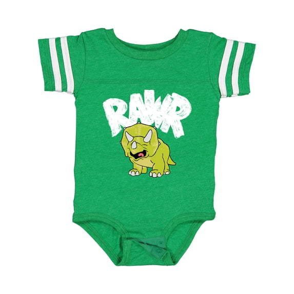 Inktastic Lil' Green Triceratops Rawr Boys or Girls Baby Bodysuit