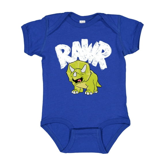 Inktastic Lil' Green Triceratops Rawr Boys or Girls Baby Bodysuit
