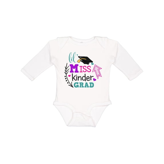 Inktastic Lil Miss Kinder Grad with Arrows Girls Long Sleeve Baby Bodysuit