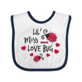 thumbnail image 1 of Inktastic Lil Miss Love Bug with Lady Bug and Hearts Girls Baby Bib, 1 of 4
