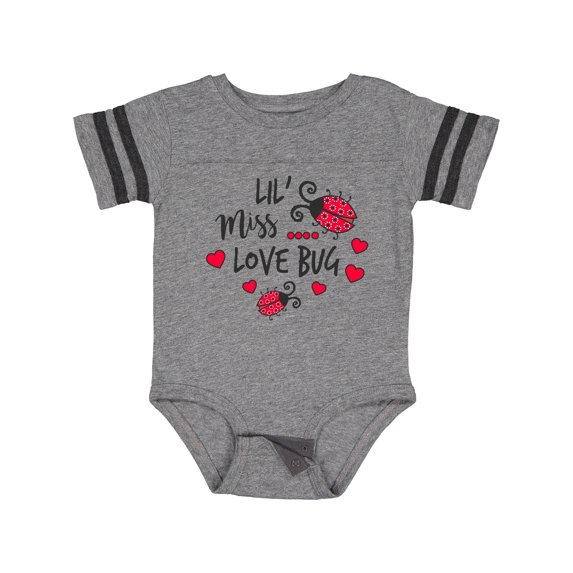 Inktastic Lil Miss Love Bug with Lady Bug and Hearts Girls Baby Bodysuit