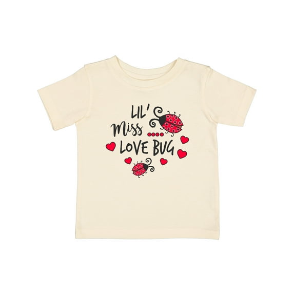 Inktastic Lil Miss Love Bug with Lady Bug and Hearts Girls Baby T-Shirt