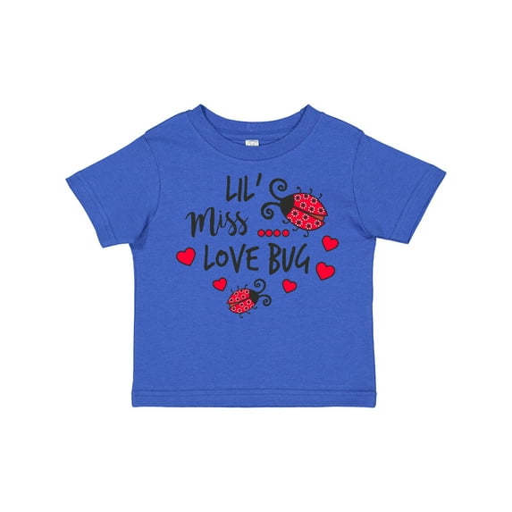 Inktastic Lil Miss Love Bug with Lady Bug and Hearts Girls Toddler T-Shirt