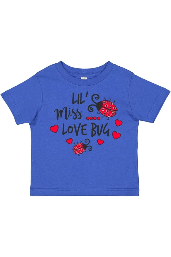 Lil Miss Love Bug with Lady Bug and Hearts Girls Toddler T-Shirt