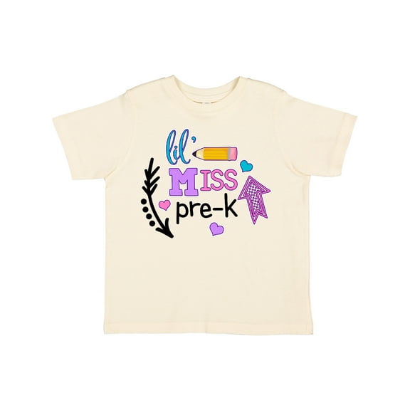 Inktastic Lil Miss Pre K with Arrows and Hearts Girls Toddler T-Shirt