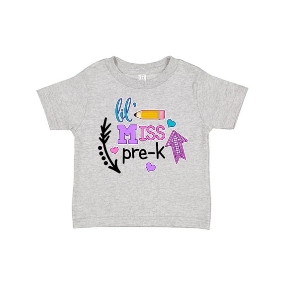 Inktastic Lil Miss Pre K with Arrows and Hearts Girls Toddler T-Shirt