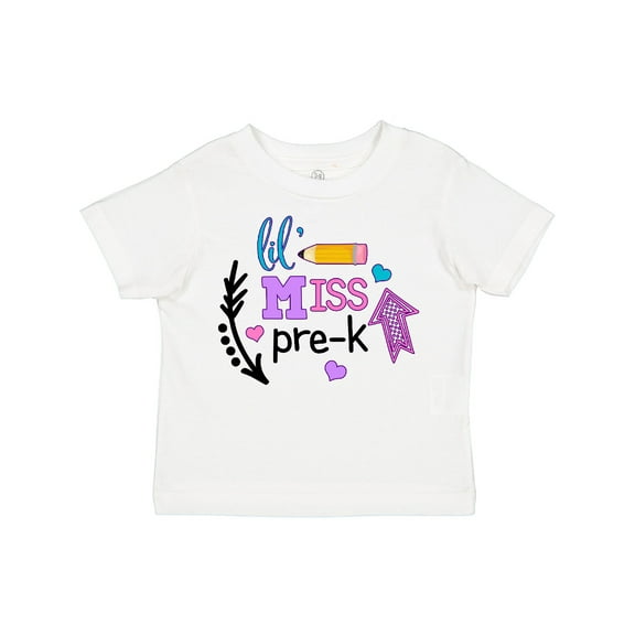 Inktastic Lil Miss Pre K with Arrows and Hearts Girls Toddler T-Shirt