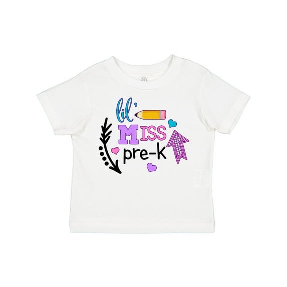 Inktastic Lil Miss Pre K with Arrows and Hearts Girls Toddler T-Shirt
