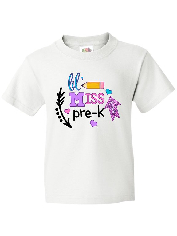 Lil Miss Pre K with Arrows and Hearts Youth T-Shirt
