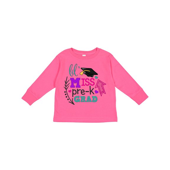 Inktastic Lil Miss Pre-k Grad with Arrows Girls Long Sleeve Toddler T-Shirt