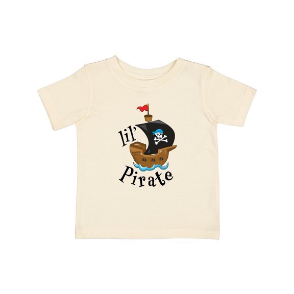 Inktastic Lil' Pirate Pirate Ship, Blue Bandana Boys or Girls Baby T-Shirt