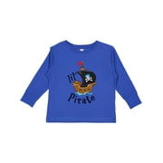 Inktastic Lil Pirate Pirate Ship, Blue Bandana Boys or Girls Long Sleeve Toddler T-Shirt