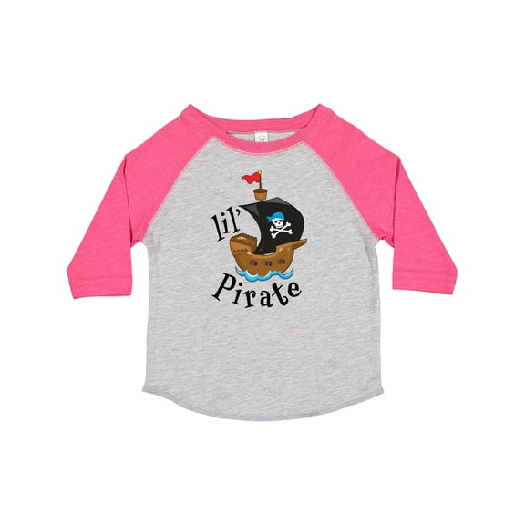 Inktastic Lil' Pirate Pirate Ship, Blue Bandana Boys or Girls Toddler T-Shirt