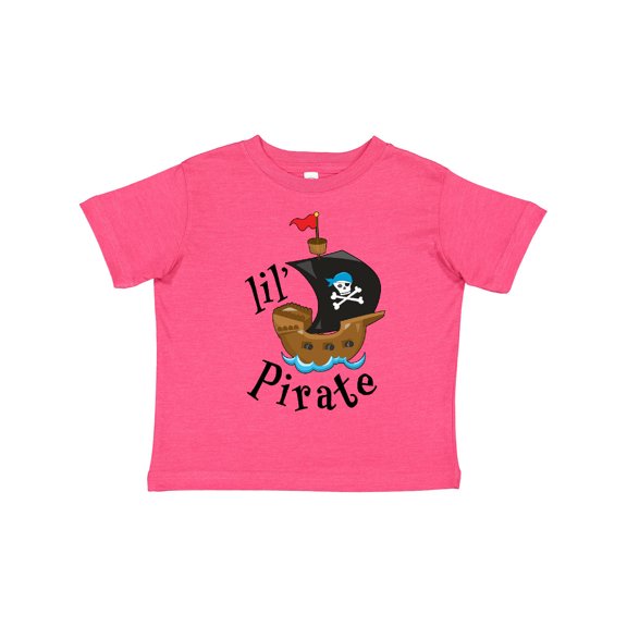 Inktastic Lil' Pirate Pirate Ship, Blue Bandana Boys or Girls Toddler T-Shirt