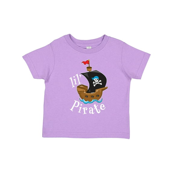 Inktastic Lil' Pirate Pirate Ship, Blue Bandana Boys or Girls Toddler T-Shirt