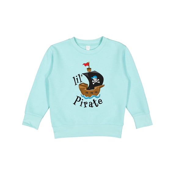 Inktastic Lil' Pirate Pirate Ship, Blue Bandana Toddler Sweatshirt