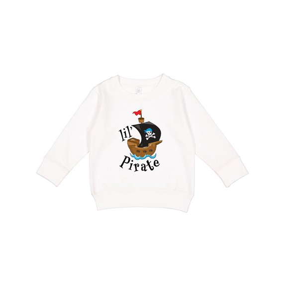 Inktastic Lil' Pirate Pirate Ship, Blue Bandana Toddler Sweatshirt
