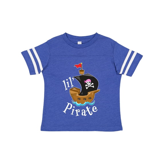 Inktastic Lil' Pirate Pirate Ship, Pink Bandana Boys or Girls Toddler T-Shirt