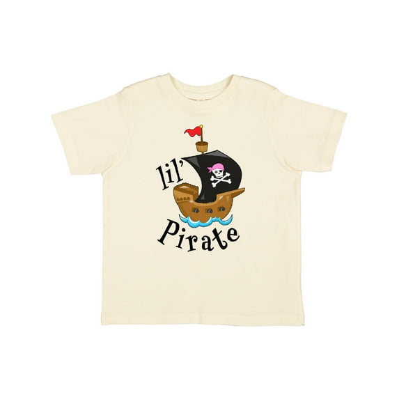 Inktastic Lil' Pirate Pirate Ship, Pink Bandana Boys or Girls Toddler T-Shirt