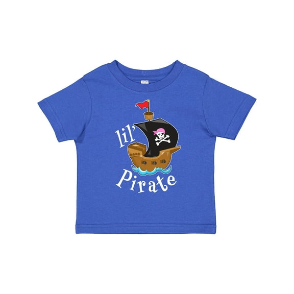 Inktastic Lil' Pirate Pirate Ship, Pink Bandana Boys or Girls Toddler T-Shirt