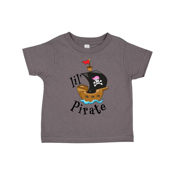 Inktastic Lil' Pirate Pirate Ship, Pink Bandana Boys or Girls Toddler T-Shirt