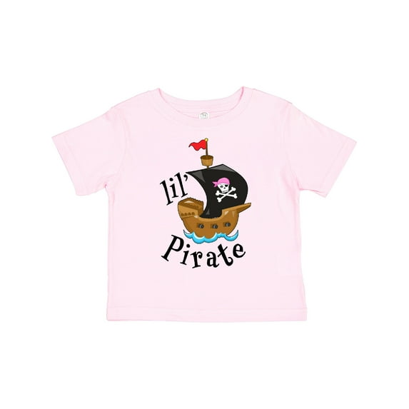 Inktastic Lil' Pirate Pirate Ship, Pink Bandana Boys or Girls Toddler T-Shirt