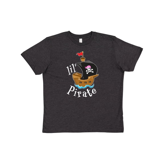 Inktastic Lil' Pirate pirate ship, pink bandana Youth T-Shirt